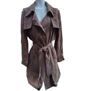 Anthropologie x Moth Carrie‎ Trench Coat Women Size M Brown Belted